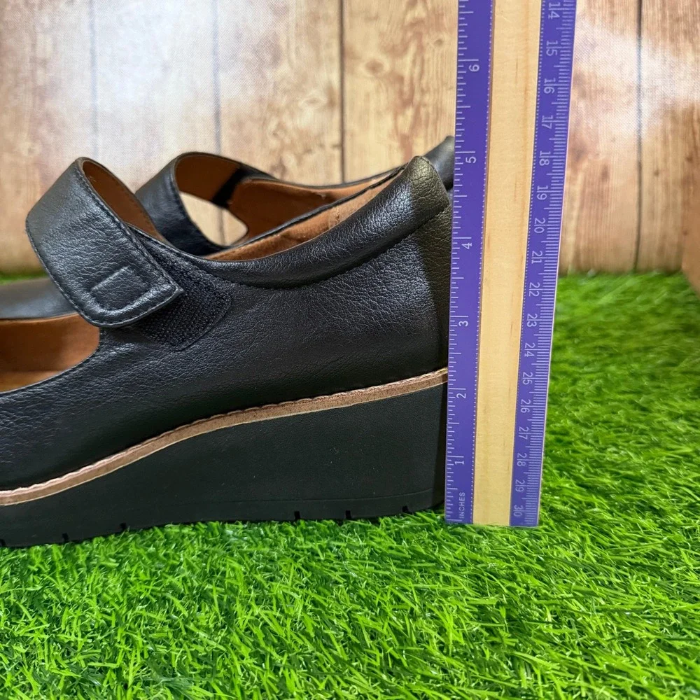 Eurosoft Franlee Mary Jane Shoes Womens Size 10 Black Wedge Platform Comfort